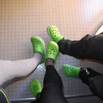 Grüne Schuhe - nur orange ASICS Polarstiefel sind häufiger (Franzi, Martin und meine)