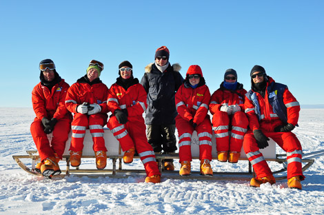 Isotopensampling Spätschicht: Johannes, Thomas, Katharina, Sepp, ich, Melanie und Jan